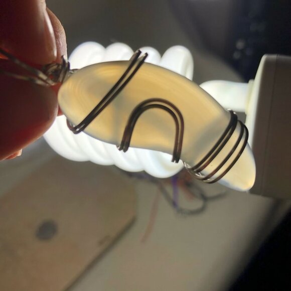 Chalcedony Silver Wrapped Necklace Pendant - Picture 5 of 5